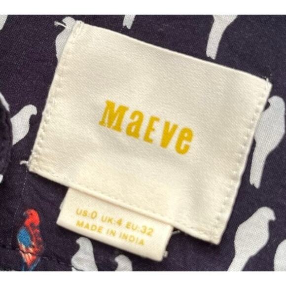 Anthropologie Maeve Wynwood Parrot BIrd Button Down Blouse Womens 0 - Picture 12 of 12